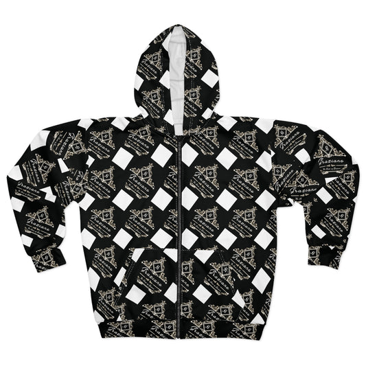 Stylish Unisex Zip Hoodie, Cozy Streetwear, Perfect for Layering, Gift for Friends, Great for Casual Outings, Unique Fashion Statement