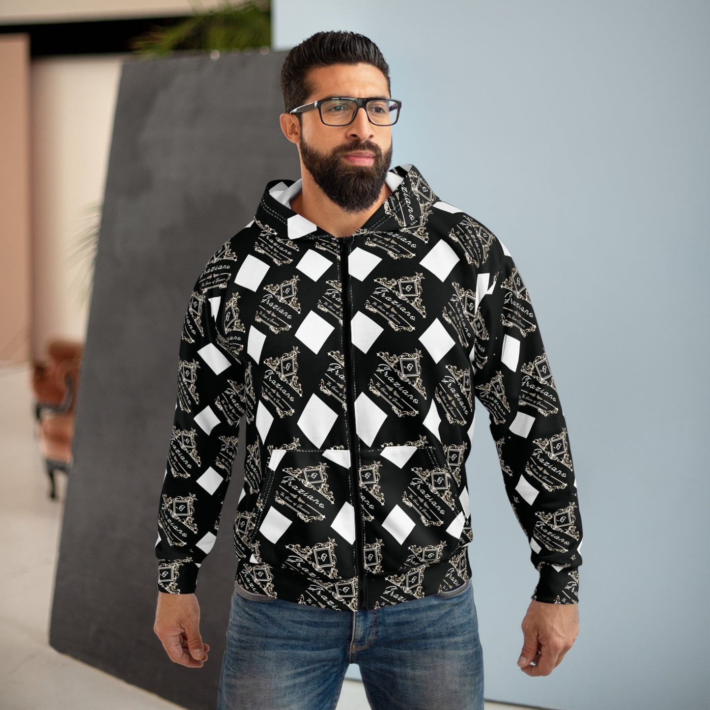 Stylish Unisex Zip Hoodie, Cozy Streetwear, Perfect for Layering, Gift for Friends, Great for Casual Outings, Unique Fashion Statement